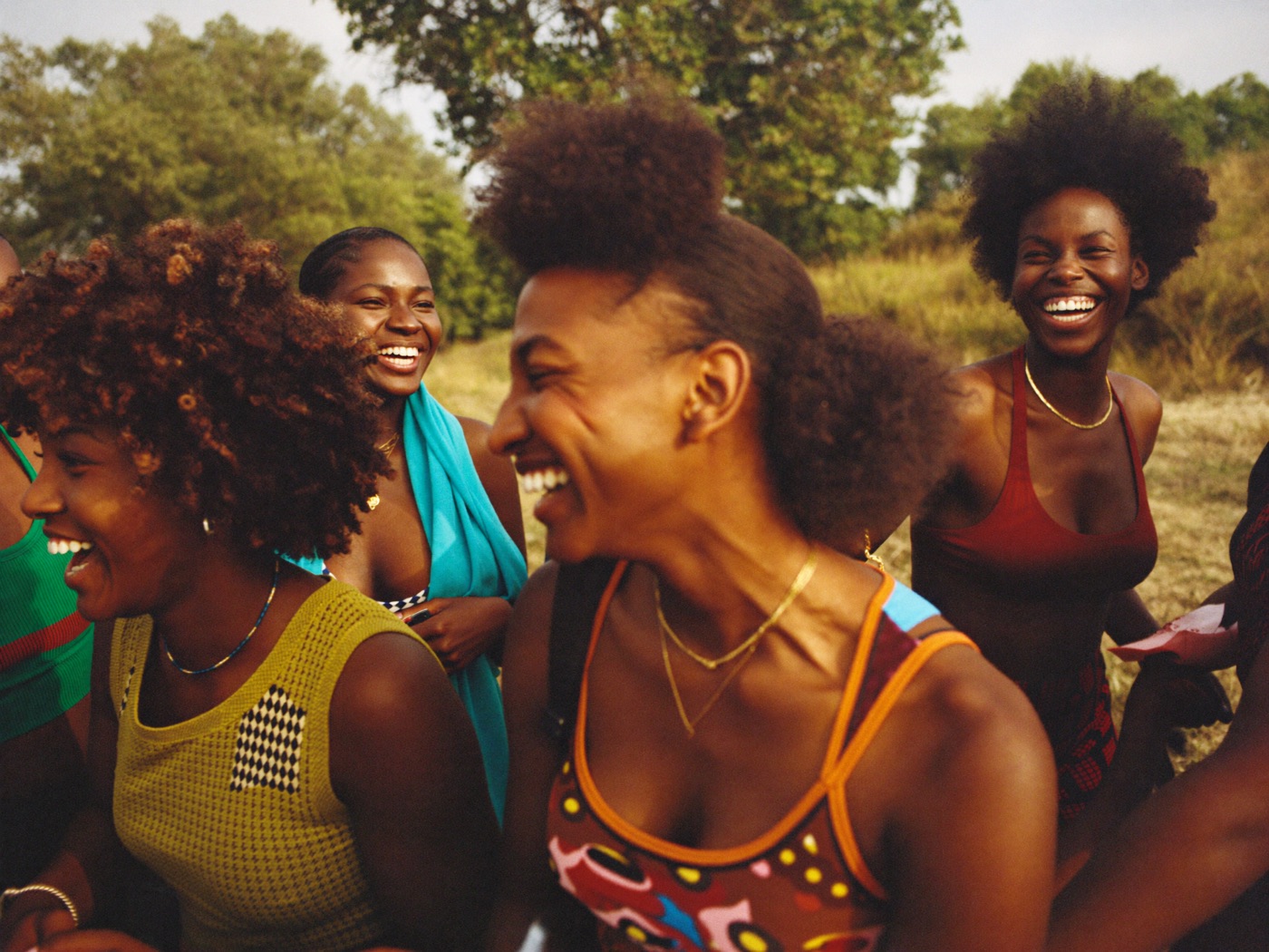 Diverse group of young African friends